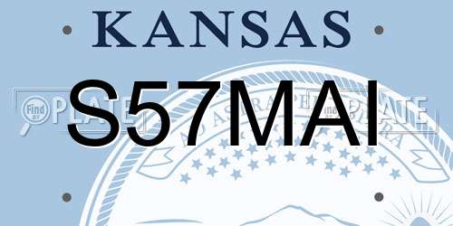 S57MAI Kansas License Plate