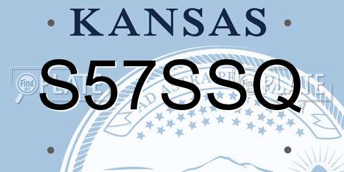 S57SSQ Kansas License Plate