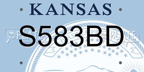 S583BD Kansas License Plate