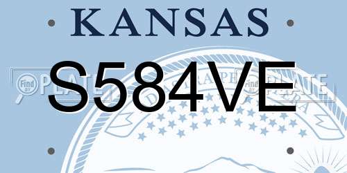 S584VE Kansas License Plate