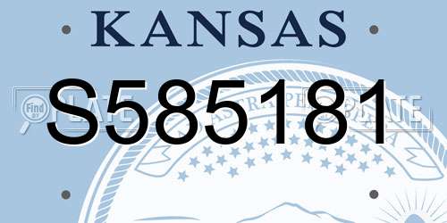 S585181 Kansas License Plate