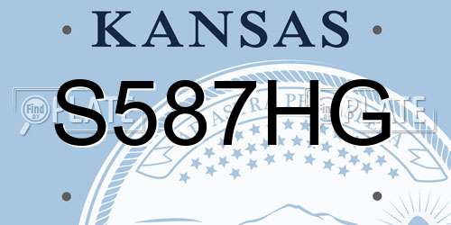 S587HG Kansas License Plate