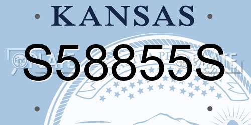 S58855S Kansas License Plate