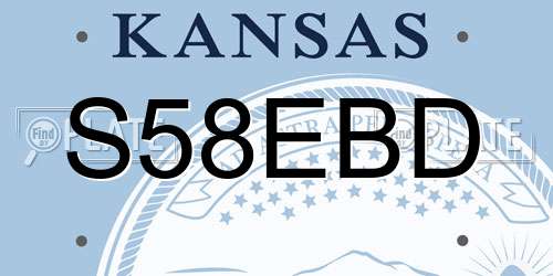S58EBD Kansas License Plate