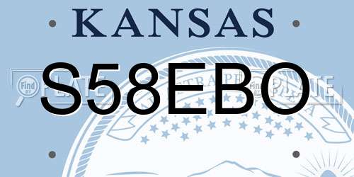 S58EBO Kansas License Plate