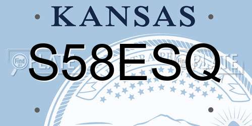 S58ESQ Kansas License Plate