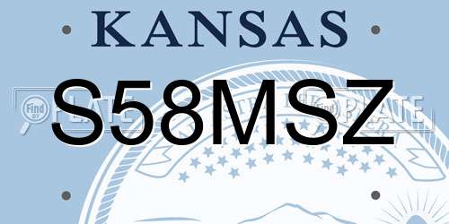 S58MSZ Kansas License Plate