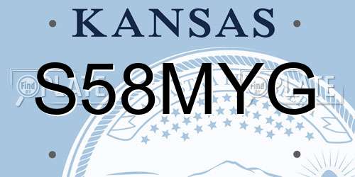 S58MYG Kansas License Plate