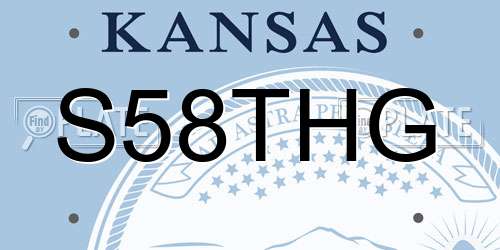 S58THG Kansas License Plate