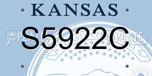 S5922C Kansas License Plate