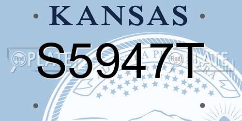 S5947T Kansas License Plate