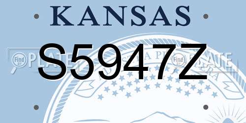 S5947Z Kansas License Plate