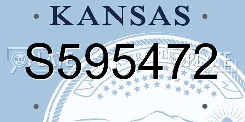 S595472 Kansas License Plate
