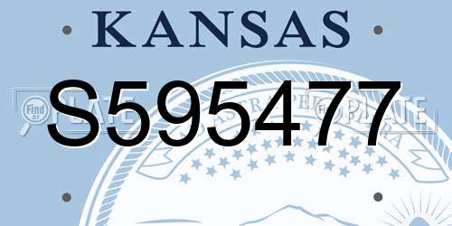 S595477 Kansas License Plate