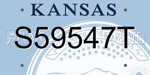 S59547T Kansas License Plate