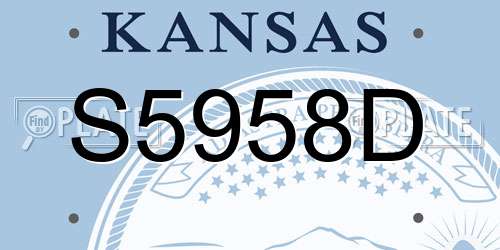 S5958D Kansas License Plate