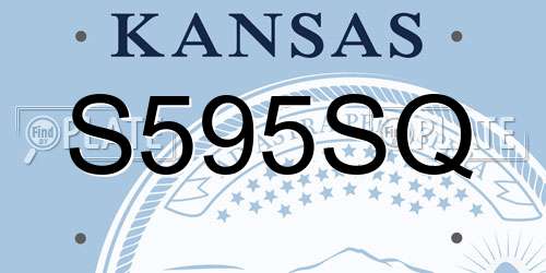 S595SQ Kansas License Plate