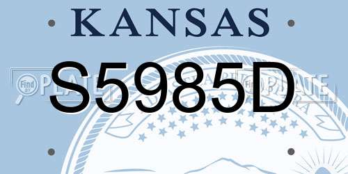 S5985D Kansas License Plate