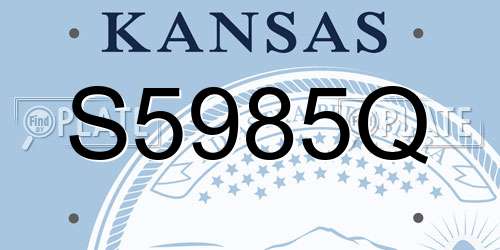 S5985Q Kansas License Plate