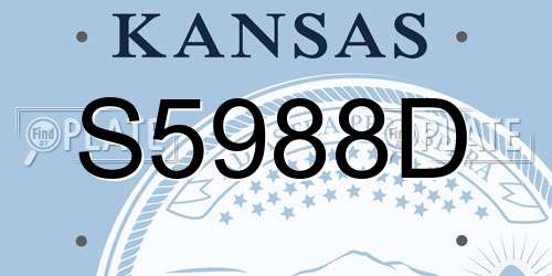S5988D Kansas License Plate
