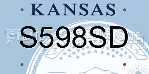 S598SD Kansas License Plate