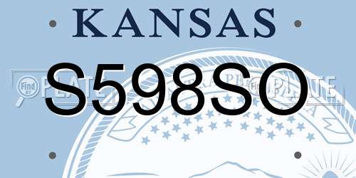 S598SO Kansas License Plate