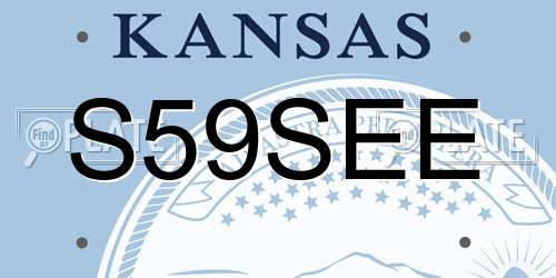 S59SEE Kansas License Plate