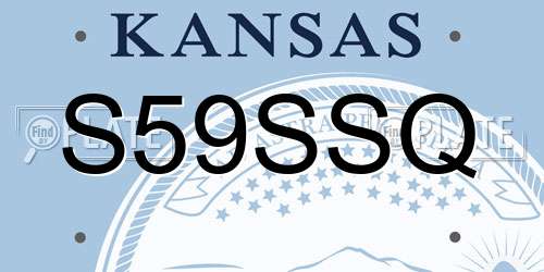 S59SSQ Kansas License Plate