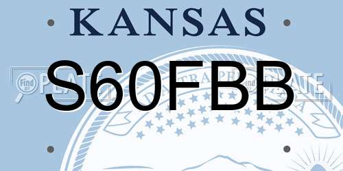 S60FBB Kansas License Plate