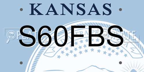 S60FBS Kansas License Plate