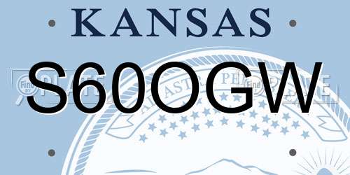 S60OGW Kansas License Plate