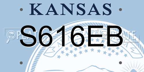 S616EB Kansas License Plate