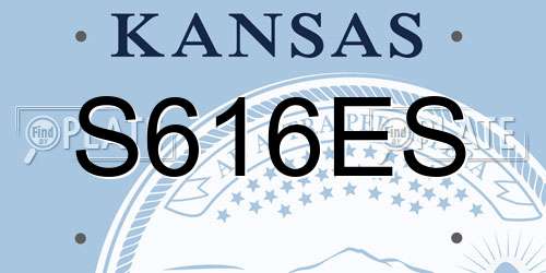 S616ES Kansas License Plate