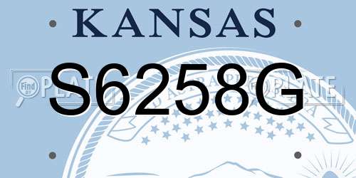 S6258G Kansas License Plate