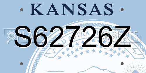 S62726Z Kansas License Plate