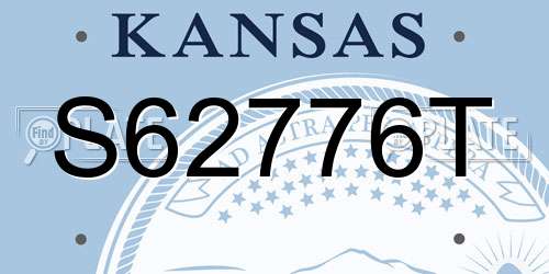 S62776T Kansas License Plate