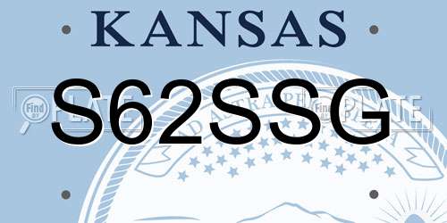 S62SSG Kansas License Plate