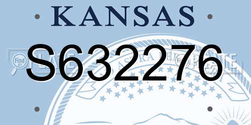 S632276 Kansas License Plate