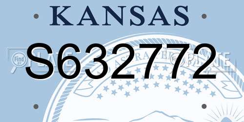 S632772 Kansas License Plate