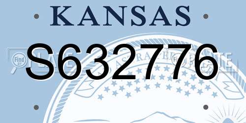 S632776 Kansas License Plate