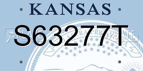 S63277T Kansas License Plate