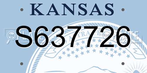 S637726 Kansas License Plate