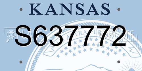 S637772 Kansas License Plate