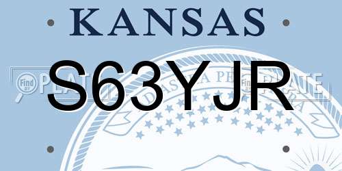 S63YJR Kansas License Plate