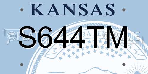 S644TM Kansas License Plate