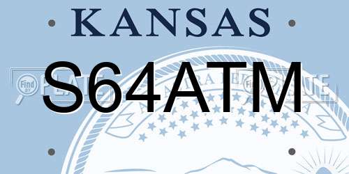S64ATM Kansas License Plate