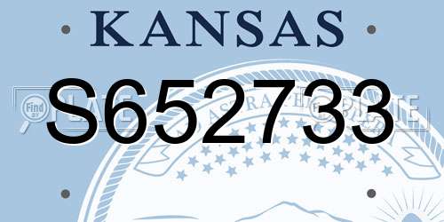 S652733 Kansas License Plate