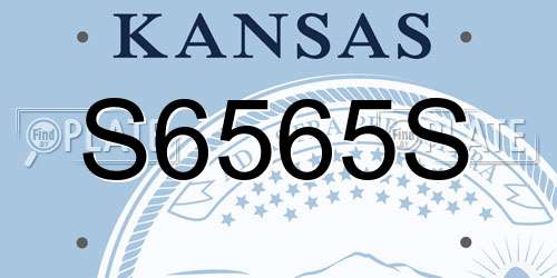 S6565S Kansas License Plate