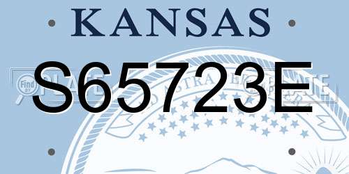 S65723E Kansas License Plate