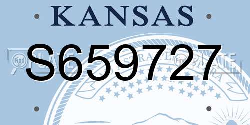 S659727 Kansas License Plate